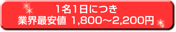 1名1日につき業界最安値2,200円
